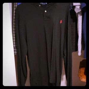 Black long sleeve polo
